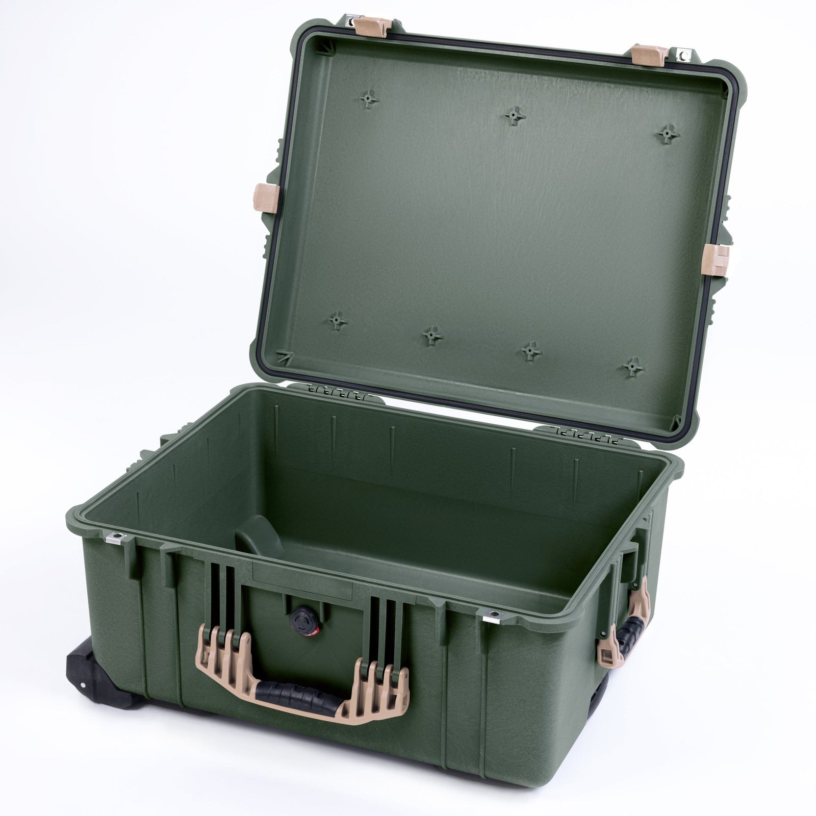Pelican 1610 Case, OD Green with Desert Tan Handles and Latches - Empty