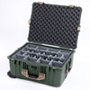 Pelican 1610 Case, OD Green with Desert Tan Handles and Latches Gray Padded Microfiber Dividers with Convoluted Lid Foam ColorCase 016100-0070-130-310