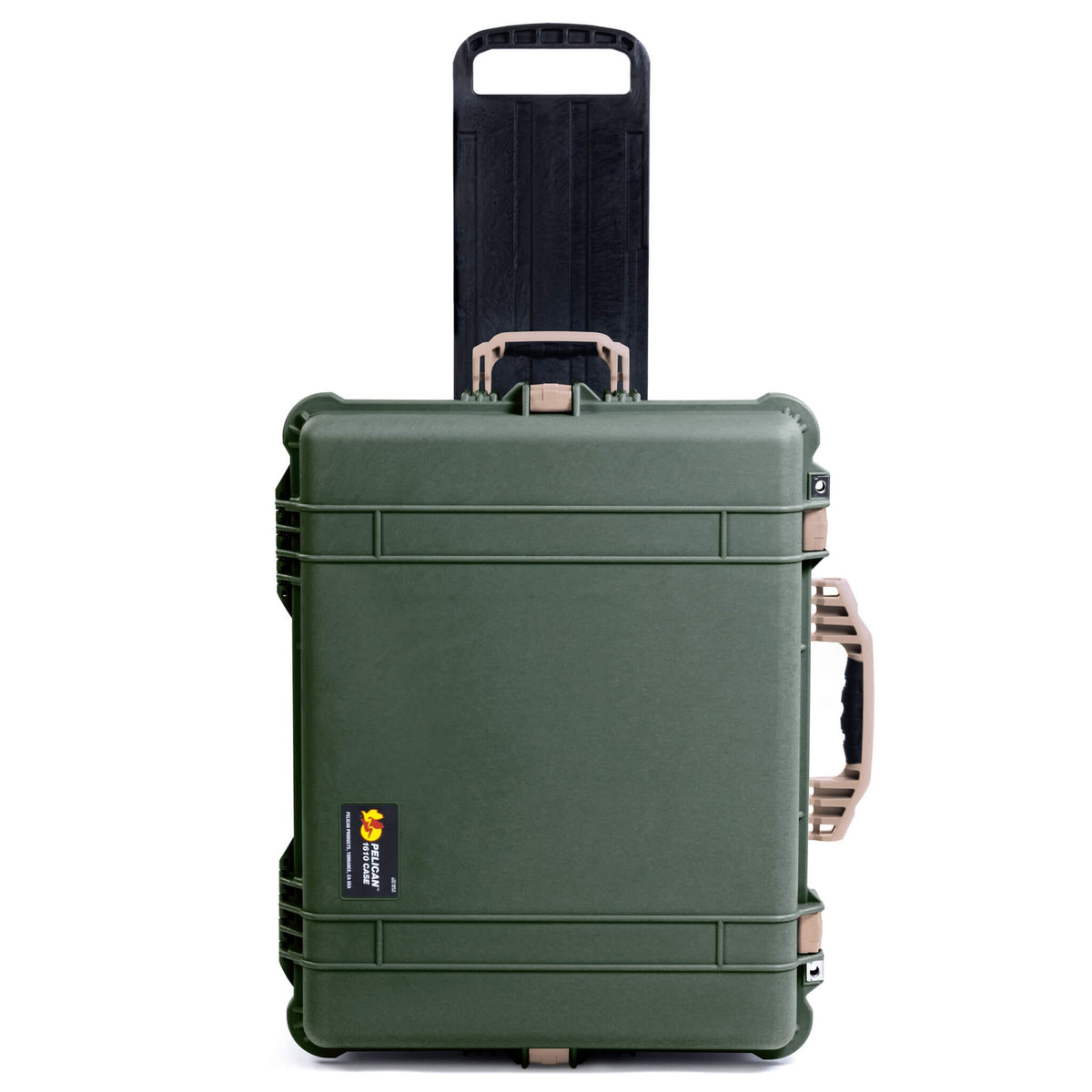 Pelican 1610 Case, OD Green with Desert Tan Handles and Latches - Empty