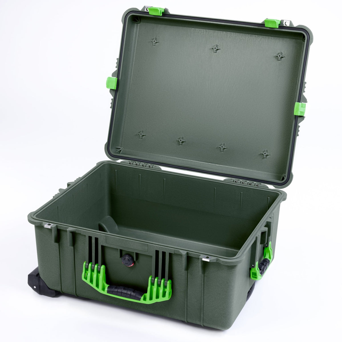 Pelican 1610 Case, OD Green with Lime Green Handles and Latches - Empty
