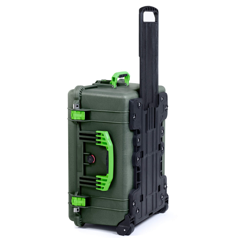 Pelican 1610 Case, OD Green with Lime Green Handles and Latches