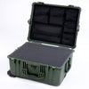 Pelican 1610 Case, OD Green Pick & Pluck Foam with Mesh Lid Organizer ColorCase 016100-0101-130-130