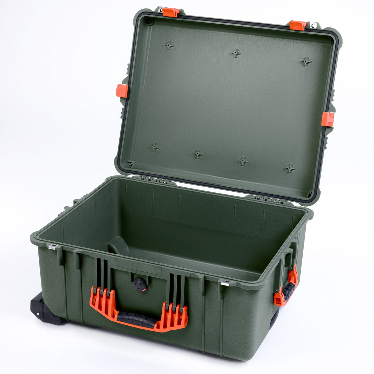 Pelican 1610 Case, OD Green with Orange Handles and Latches - Empty