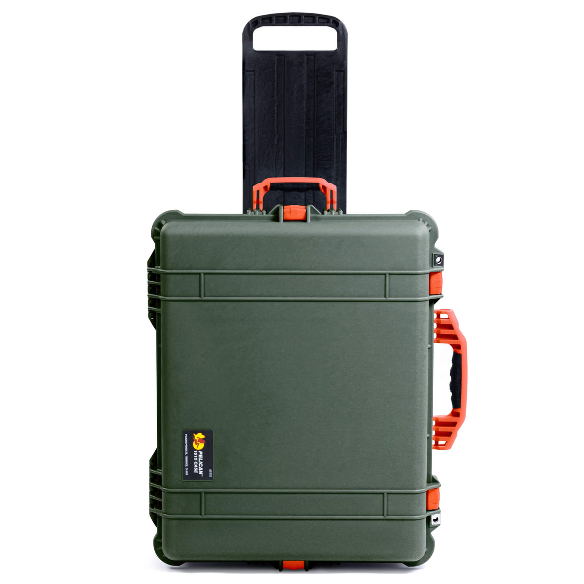 Pelican 1610 Case, OD Green with Orange Handles and Latches - Empty