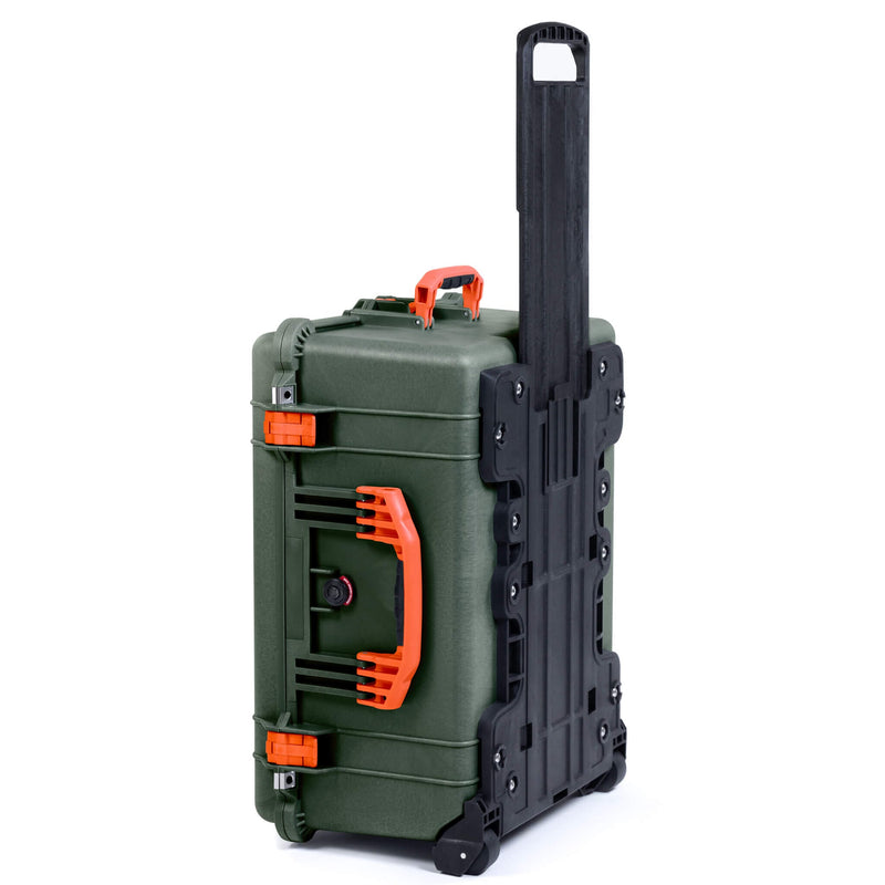 Pelican 1610 Case, OD Green with Orange Handles and Latches ColorCase 