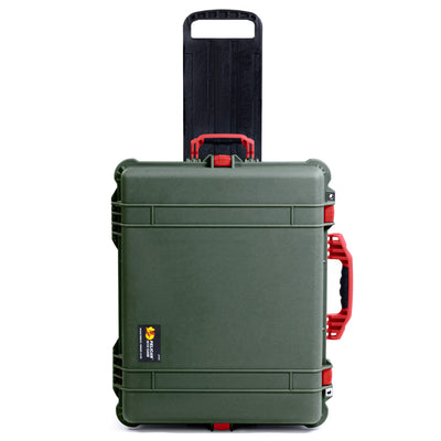 Pelican 1610 Case, OD Green with Red Handles and Latches ColorCase