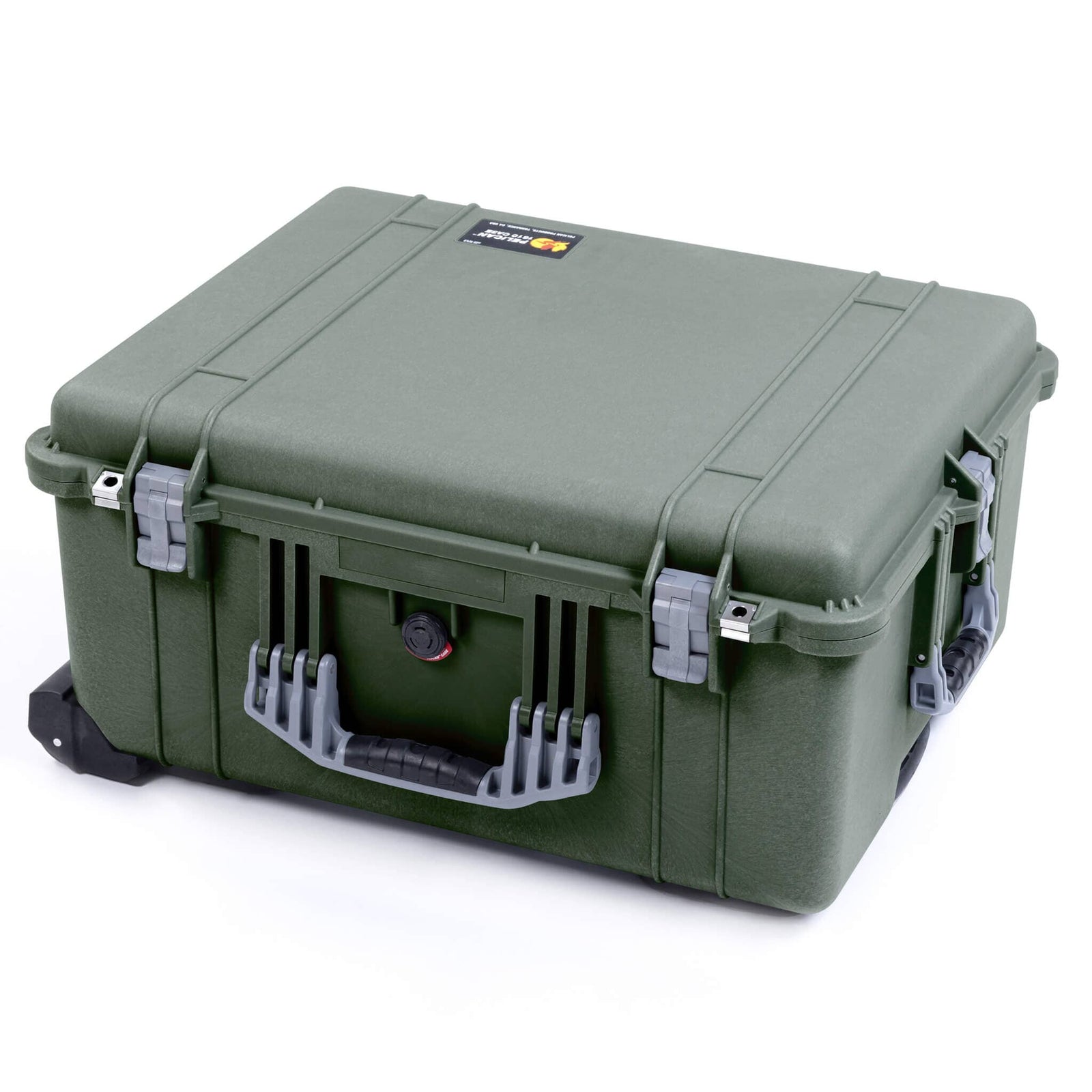 Pelican 1610 Case, OD Green with Silver Handles and Latches - Empty