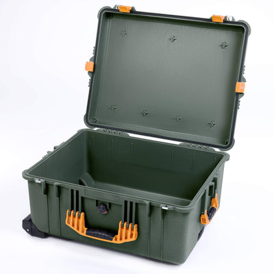 Pelican 1610 Case, OD Green with Yellow Handles and Latches None (Case Only) ColorCase 016100-0000-130-240