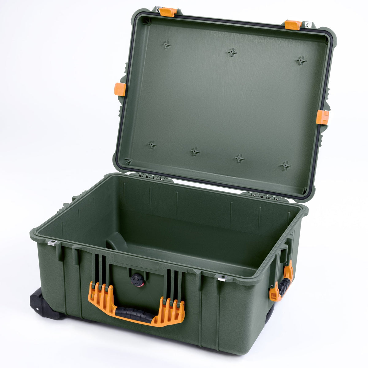 Pelican 1610 Case, OD Green with Yellow Handles and Latches - Empty