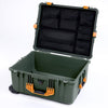 Pelican 1610 Case, OD Green with Yellow Handles and Latches Mesh Lid Organizer Only ColorCase 016100-0100-130-240