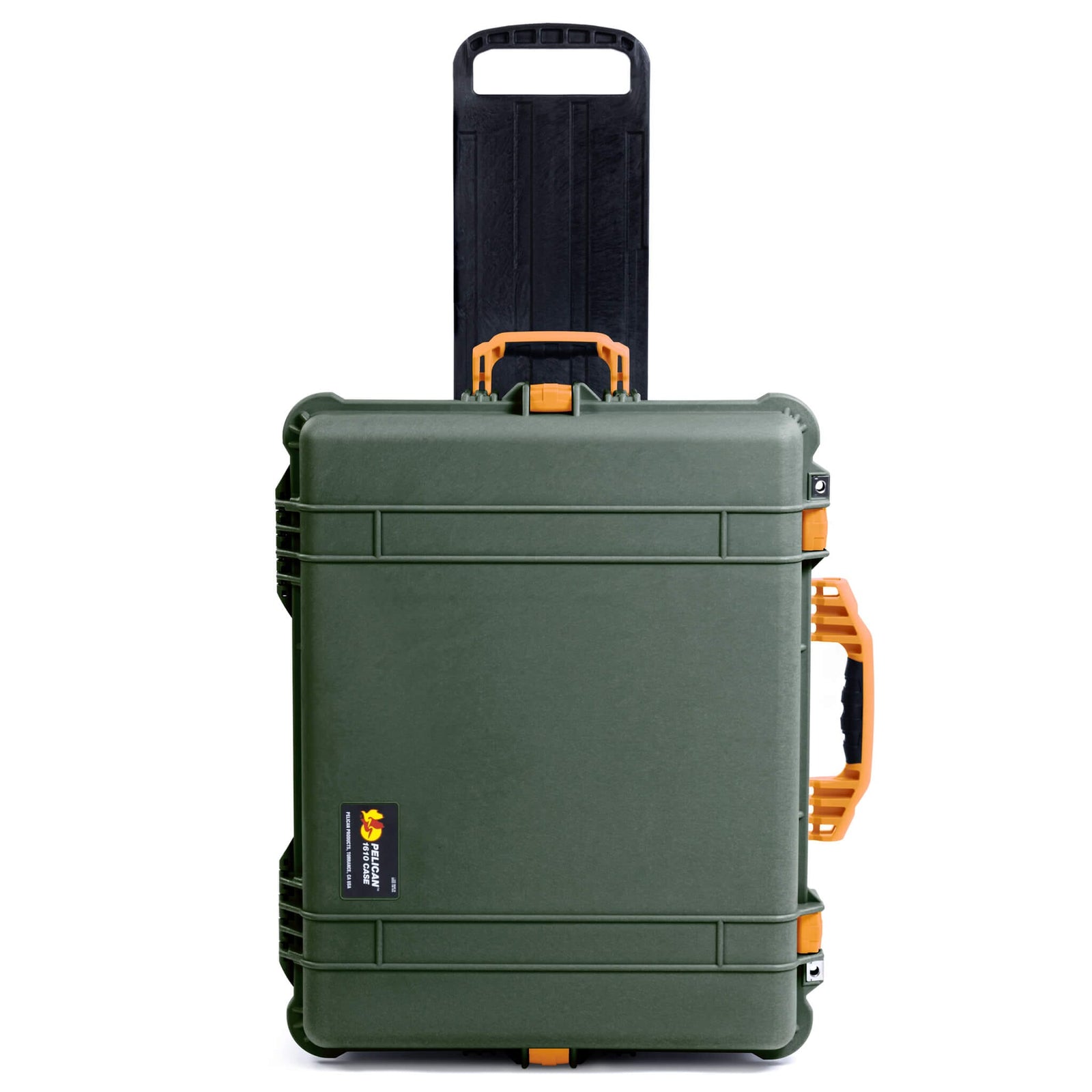 Pelican 1610 Case, OD Green with Yellow Handles and Latches - Empty