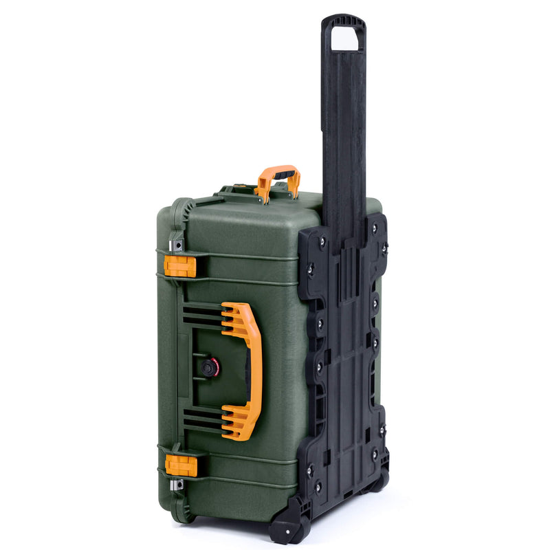 Pelican 1610 Case, OD Green with Yellow Handles and Latches ColorCase 