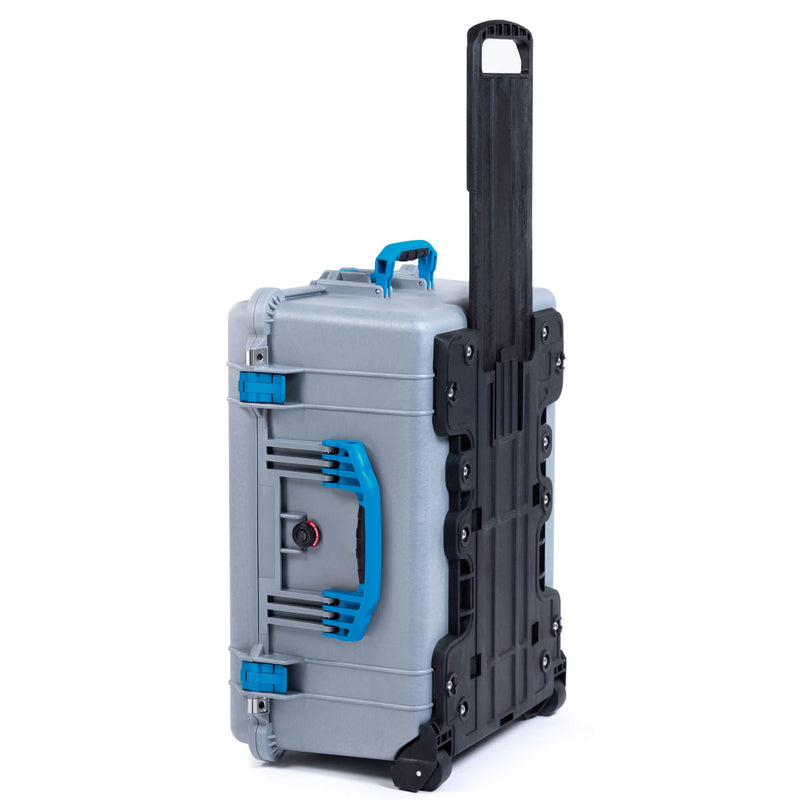 Pelican 1610 Case, Silver with Blue Handles and Latches ColorCase 