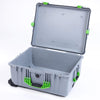 Pelican 1610 Case, Silver with Lime Green Handles and Latches None (Case Only) ColorCase 016100-0000-180-300