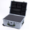 Pelican 1610 Case, Silver with OD Green Handles & Latches Pick & Pluck Foam with Mesh Lid Organizer ColorCase 016100-0101-180-130