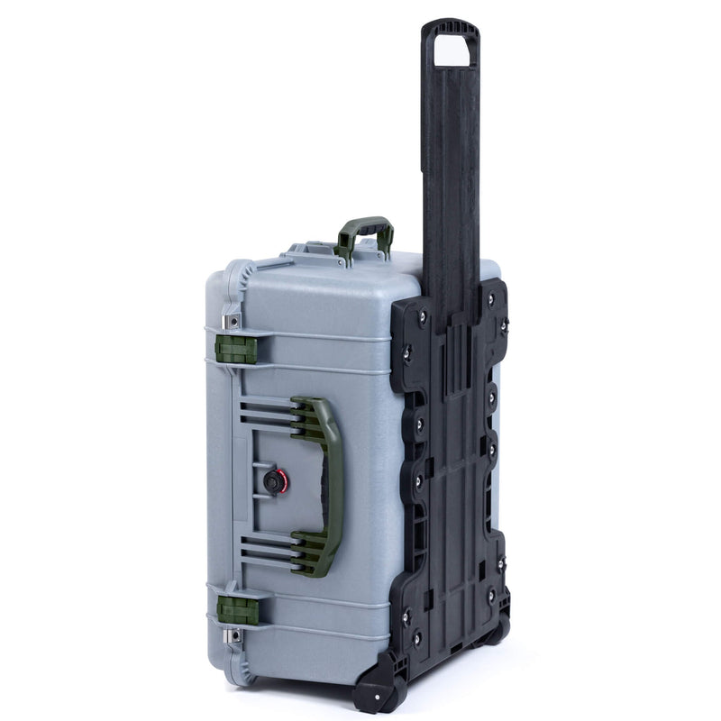 Pelican 1610 Case, Silver with OD Green Handles & Latches ColorCase 