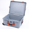 Pelican 1610 Case, Silver with Orange Handles and Latches None (Case Only) ColorCase 016100-0000-180-150
