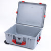 Pelican 1610 Case, Silver with Red Handles and Latches None (Case Only) ColorCase 016100-0000-180-320