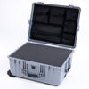 Pelican 1610 Case, Silver Pick & Pluck Foam with Mesh Lid Organizer ColorCase 016100-0101-180-180