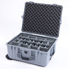 Pelican 1610 Case, Silver Gray Padded Microfiber Dividers with Convoluted Lid Foam ColorCase 016100-0070-180-180