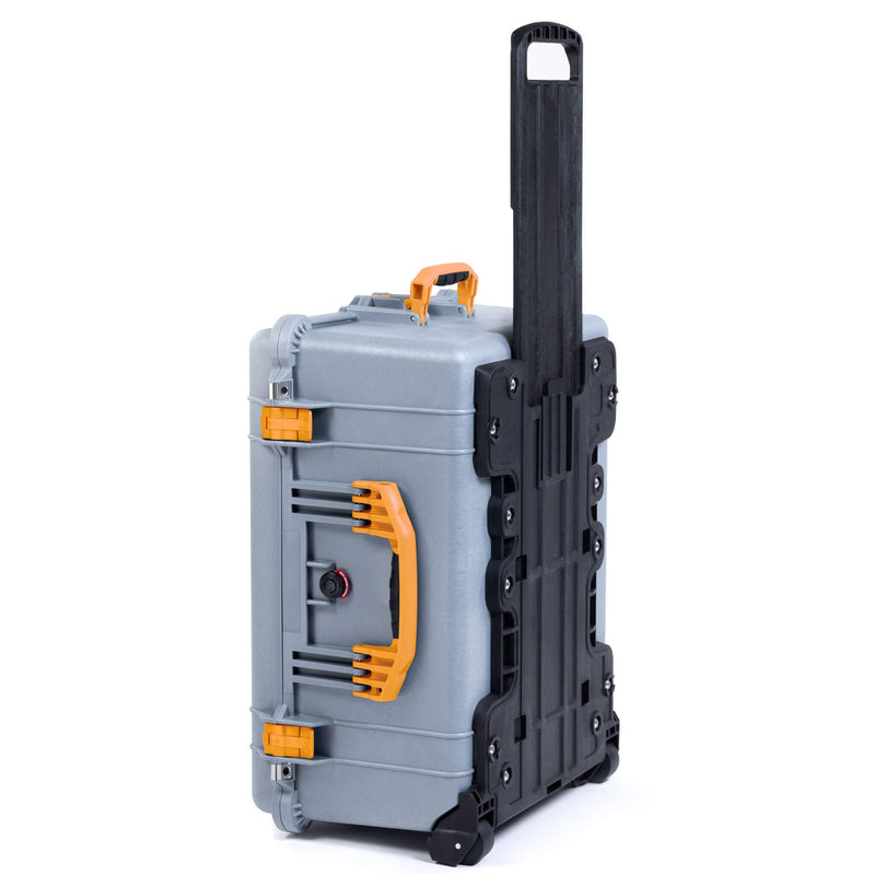 Pelican 1610 Case, Silver with Yellow Handles and Latches ColorCase 