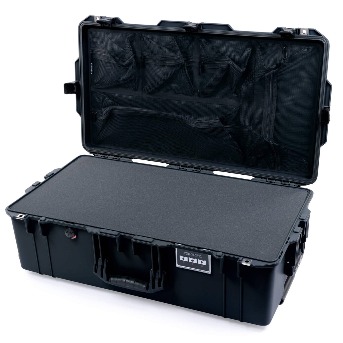 Pelican 1615 Air Case - Black Pick &amp; Pluck Foam with Mesh Lid Organizer ColorCase 016150-0101-110-111