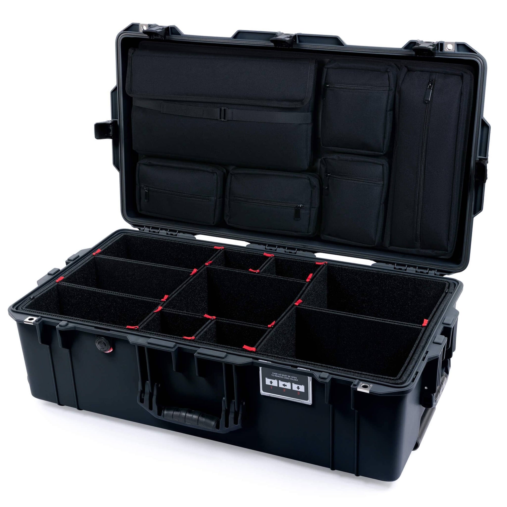 Pelican 1615 Air Case - Black TrekPak Divider System with Laptop Computer Lid Pouch ColorCase 016150-0220-110-111