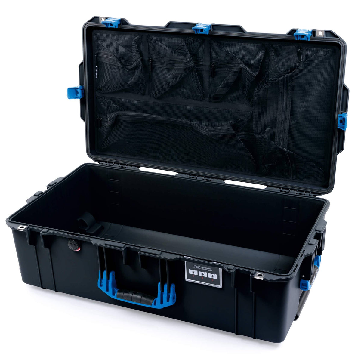 Pelican 1615 Air Case - Black &amp; Blue Mesh Lid Organizer Only ColorCase 016150-0100-110-121