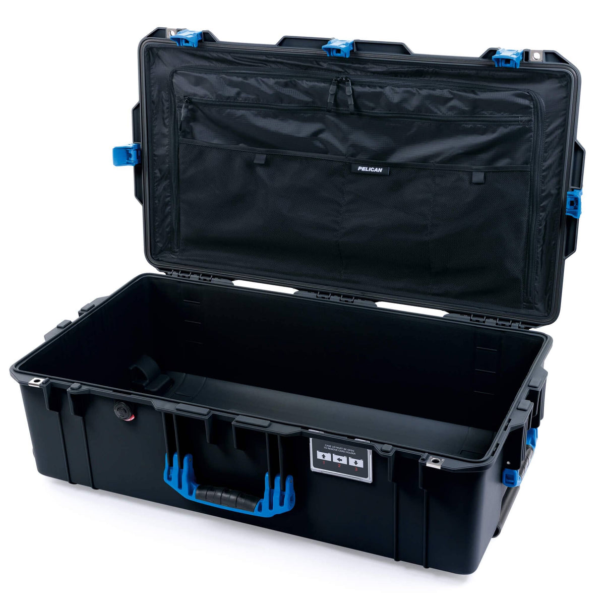 Pelican 1615 Air Case - Black &amp; Blue Combo-Pouch Lid Organizer Only ColorCase 016150-0300-110-121