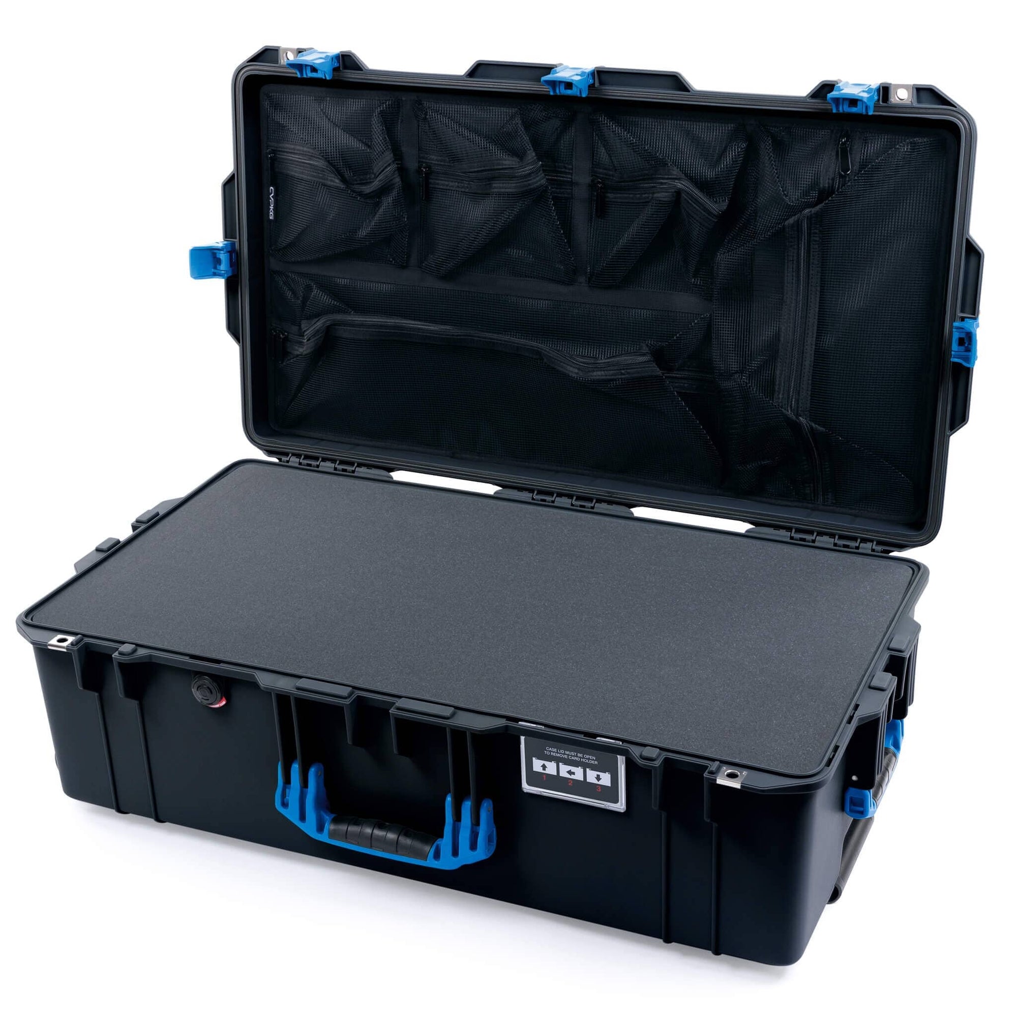 Pelican 1615 Air Case - Black & Blue Pick & Pluck Foam with Mesh Lid Organizer ColorCase 016150-0101-110-121