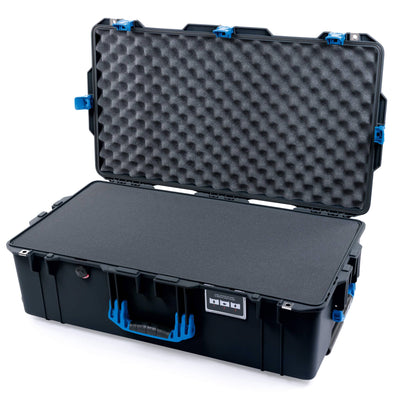 Pelican 1615 Air Case, Black with Blue Handles & Latches Pick & Pluck Foam with Convoluted Lid Foam ColorCase 016150-0001-110-121