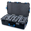 Pelican 1615 Air Case, Black with Blue Handles & Latches Gray Padded Microfiber Dividers with Convoluted Lid Foam ColorCase 016150-0070-110-121