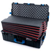 Pelican 1615 Air Case, Black with Blue Handles & Latches Custom Tool Kit (6 Foam Inserts with Convoluted Lid Foam) ColorCase 016150-0060-110-121