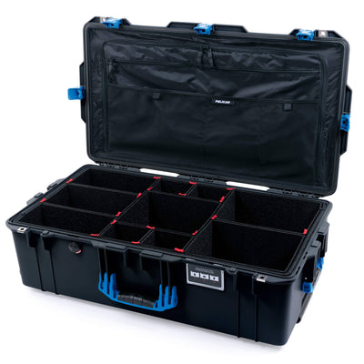 Pelican 1615 Air Case, Black with Blue Handles & Latches TrekPak Divider System with Combo-Pouch Lid Organizer ColorCase 016150-0320-110-121