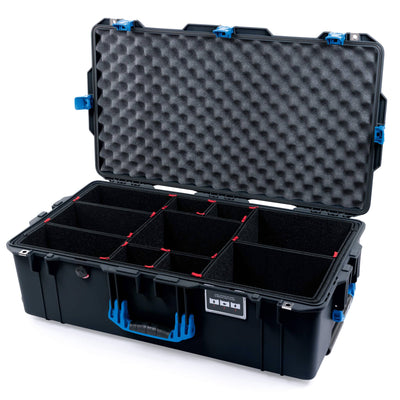 Pelican 1615 Air Case, Black with Blue Handles & Latches TrekPak Divider System with Convoluted Lid Foam ColorCase 016150-0020-110-121