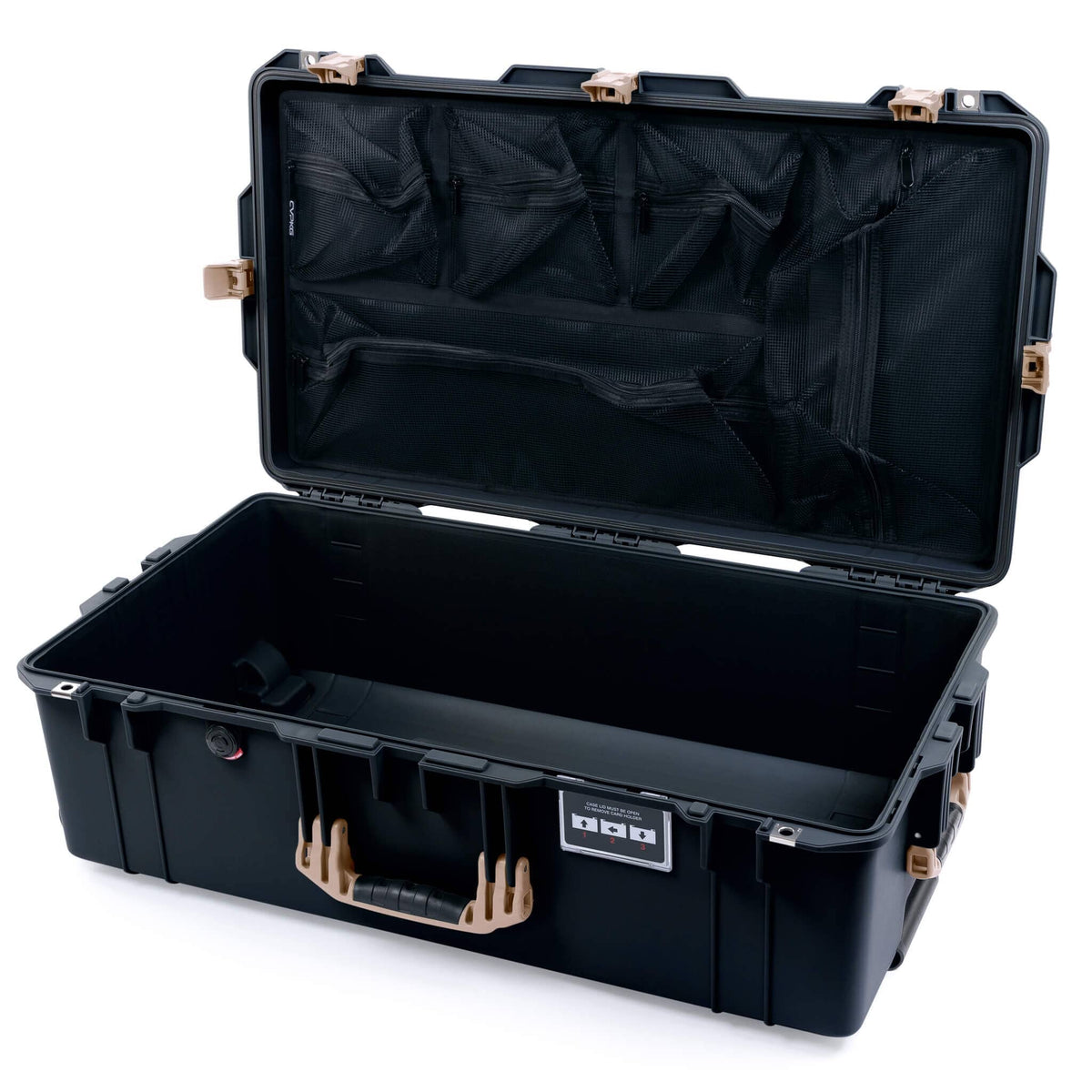Pelican 1615 Air Case - Black &amp; Desert Tan Mesh Lid Organizer Only ColorCase 016150-0100-110-311