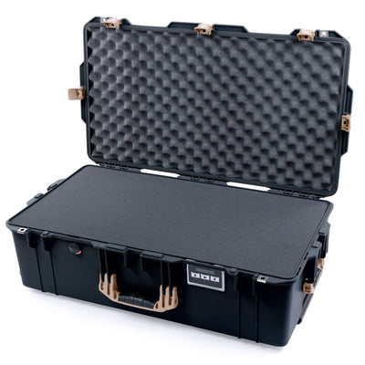 Pelican 1615 Air Case, Black with Desert Tan Handles & Latches Pick & Pluck Foam with Convoluted Lid Foam ColorCase 016150-0001-110-311
