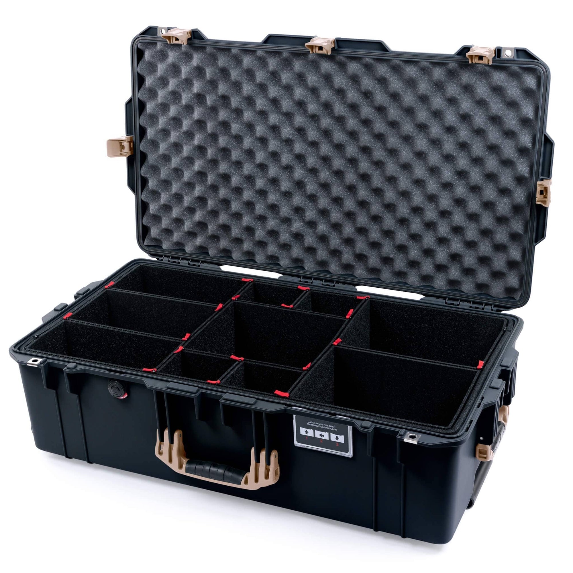 Pelican 1615 Air Case - Black & Desert Tan TrekPak Divider System / Convoluted Lid Foam ColorCase 016150-0020-110-311