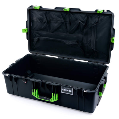Pelican 1615 Air Case, Black with Lime Green Handles & Latches Mesh Lid Organizer Only ColorCase 016150-0100-110-301