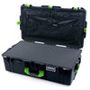 Pelican 1615 Air Case, Black with Lime Green Handles & Latches Pick & Pluck Foam with Combo-Pouch Lid Organizer ColorCase 016150-0301-110-301