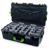 Pelican 1615 Air Case, Black with Lime Green Handles & Latches Gray Padded Microfiber Dividers with Combo-Pouch Lid Organizer ColorCase 016150-0370-110-301
