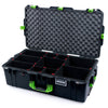 Pelican 1615 Air Case, Black with Lime Green Handles & Latches TrekPak Divider System with Convoluted Lid Foam ColorCase 016150-0020-110-301