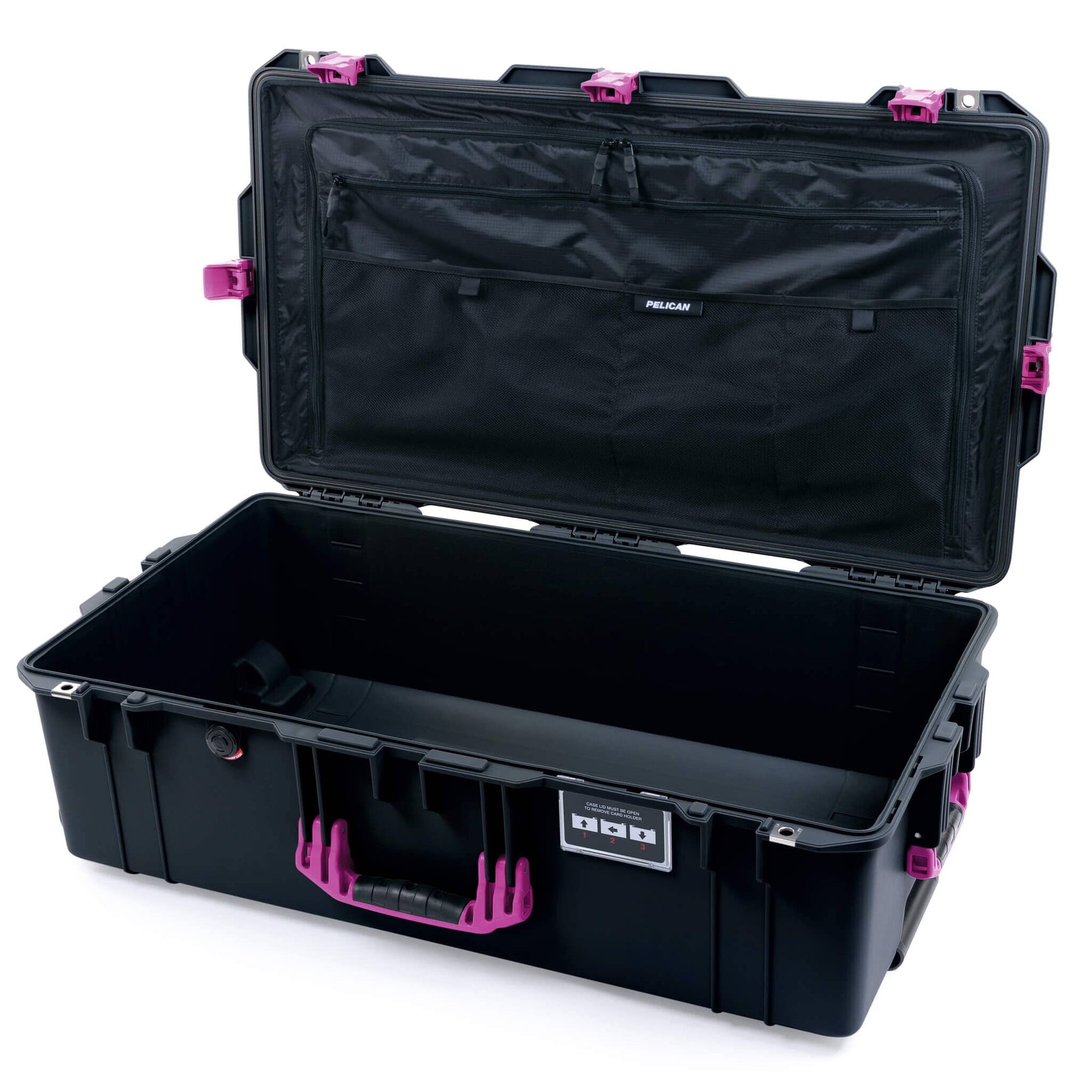Pelican 1615 Air Case - Black & Magenta Combo-Pouch Lid Organizer Only ColorCase 016150-0300-110-401