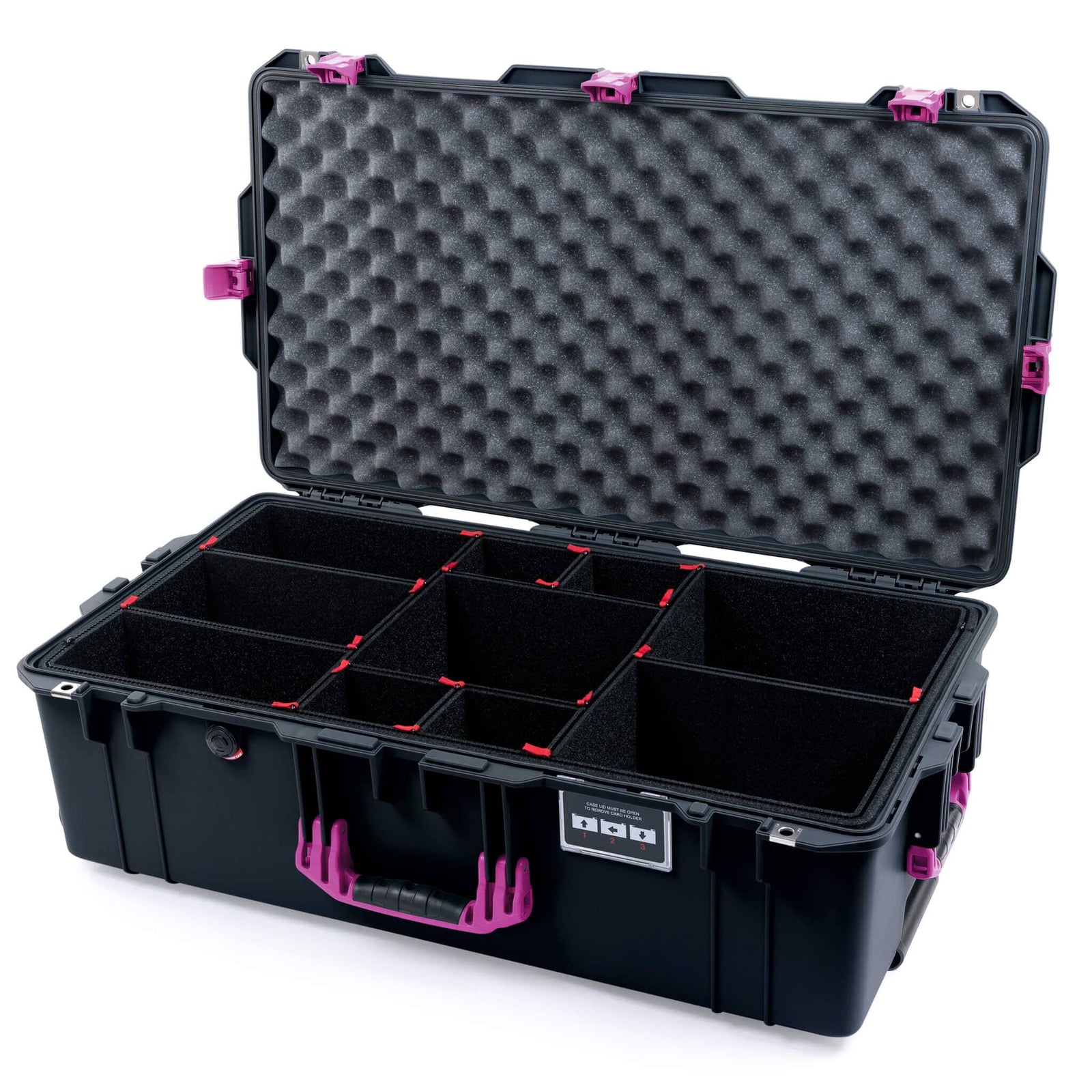 Pelican 1615 Air Case - Black & Magenta TrekPak Divider System / Convoluted Lid Foam ColorCase 016150-0020-110-401