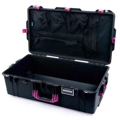 Pelican 1615 Air Case, Black with Magenta Handles, Latches & Trolley Mesh Lid Organizer Only ColorCase 016150-0100-110-401-400