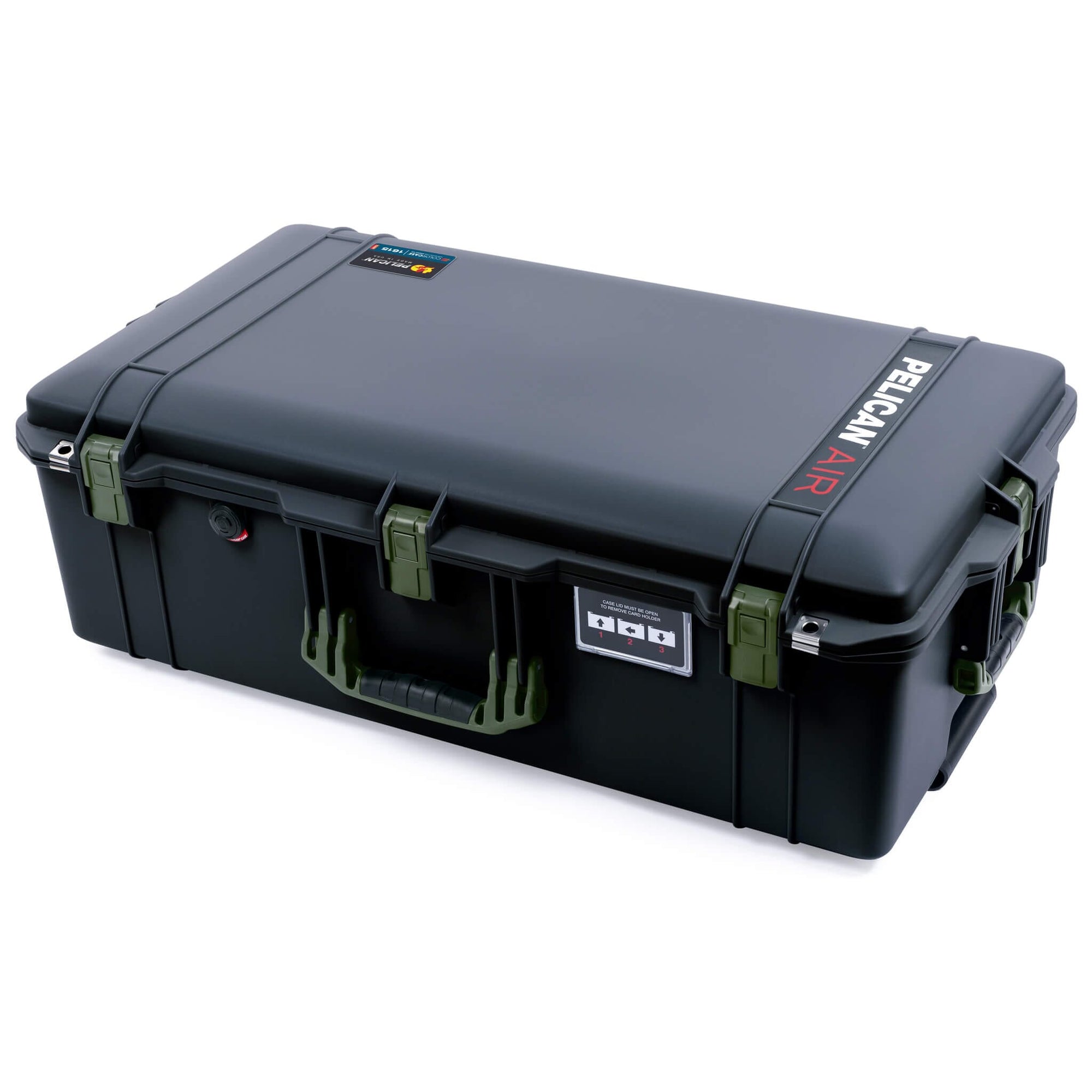 Pelican 1615 Air Case, Black with OD Green Handles & Latches