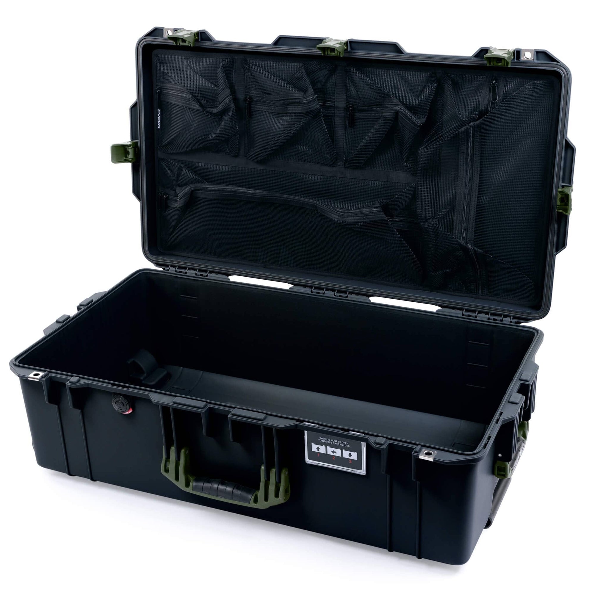 Pelican 1615 Air Case - Black & OD Green Mesh Lid Organizer Only ColorCase 016150-0100-110-131