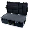Pelican 1615 Air Case, Black with OD Green Handles & Latches Pick & Pluck Foam with Laptop Computer Lid Pouch ColorCase 016150-0201-110-131