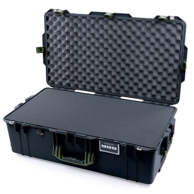 Pelican 1615 Air Case, Black with OD Green Handles & Latches Pick & Pluck Foam with Convoluted Lid Foam ColorCase 016150-0001-110-131