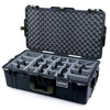 Pelican 1615 Air Case, Black with OD Green Handles & Latches Gray Padded Microfiber Dividers with Convoluted Lid Foam ColorCase 016150-0070-110-131